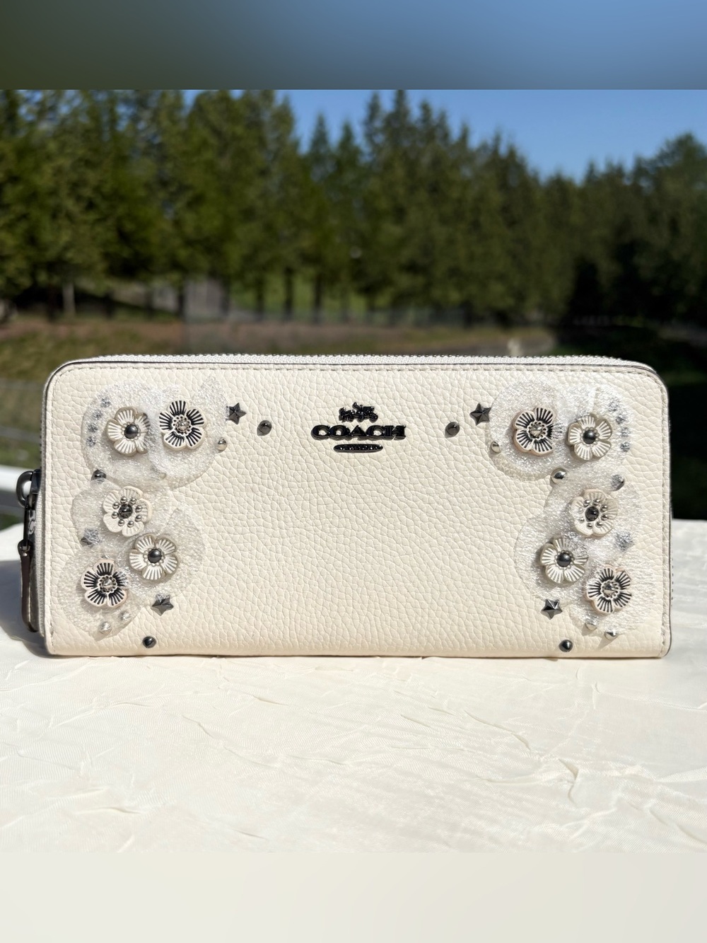 NWT COACH Tea Rose Accordion Zip Wallet 59387